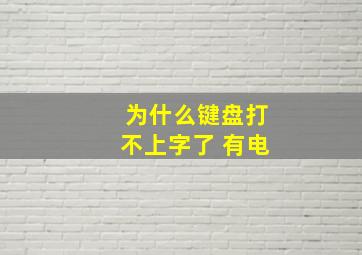 为什么键盘打不上字了 有电